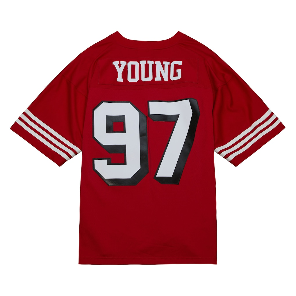harde SF.49ers #97 Bryant Young Mitchell & Ness Scarlet Legacy Replica Stitched Puhic Jersey