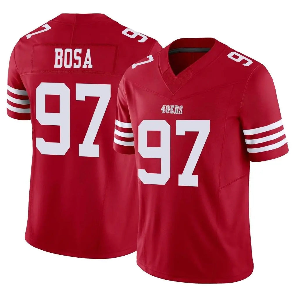 harde SF.49ers #97 Nick Bosa Player Red Limited Vapor F.U.S.E. Home Game Stitched Jerseys