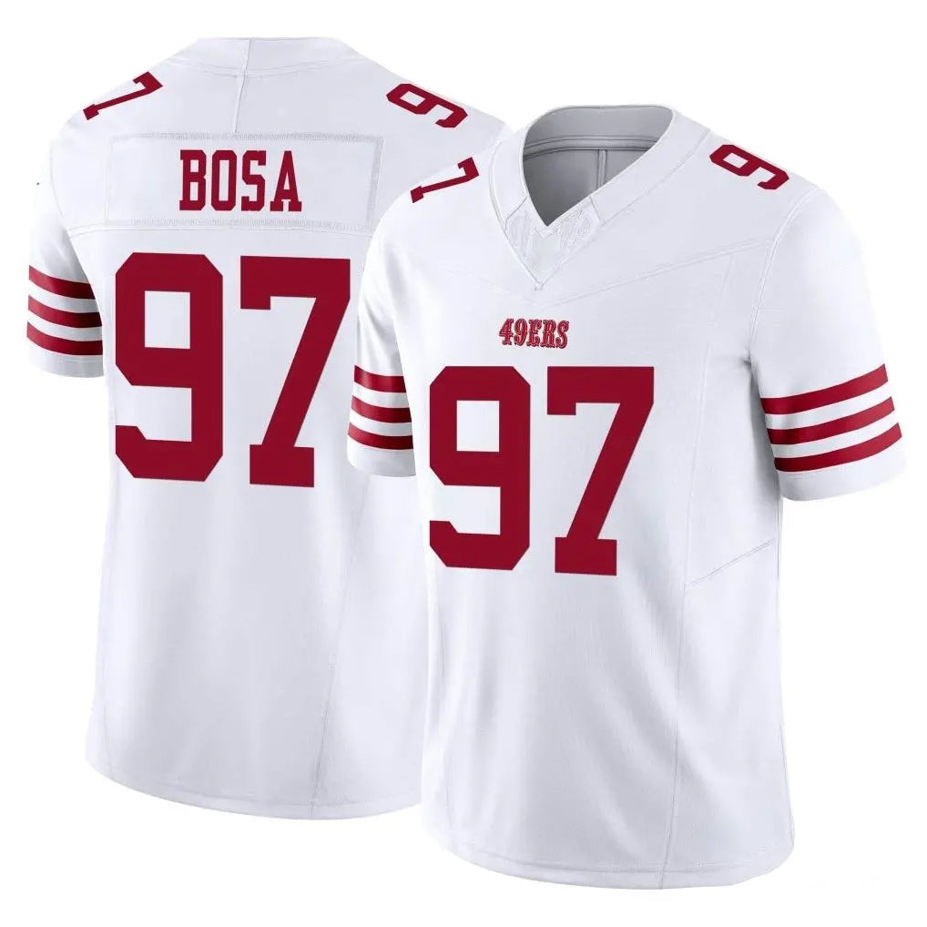 harde SF.49ers #97 Nick Bosa Player White Limited Vapor F.U.S.E. Home Game Stitched Jerseys