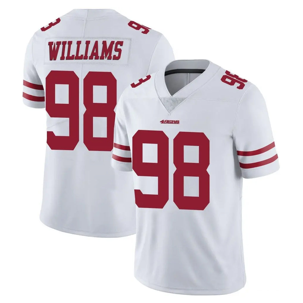 harde SF.49ers #98 Mykel Williams Player White Limited Vapor Untouchable Home Game Stitched Jerseys