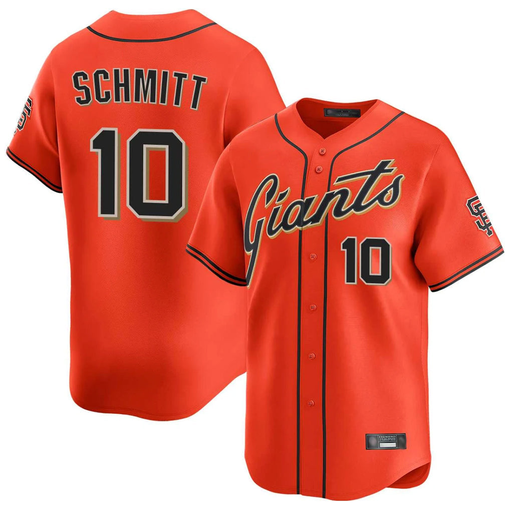 harde SF.Giants #10 Casey Schmitt Player Orange Home Limited Stitched Jerseys