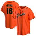 harde SF.Giants #16 Rafael Devers Player Orange Home Game Stitched Jerseys