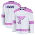 harde St.L.Blues White Hockey Fights Cancer Survivor Practice Jerseys