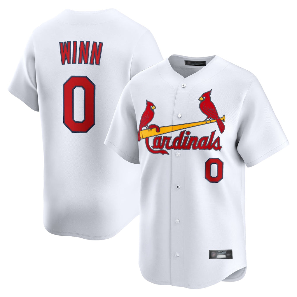 harde St. Louis Cardinals #0 Masyn Winn Player White Home Limited Stitched Jerseys
