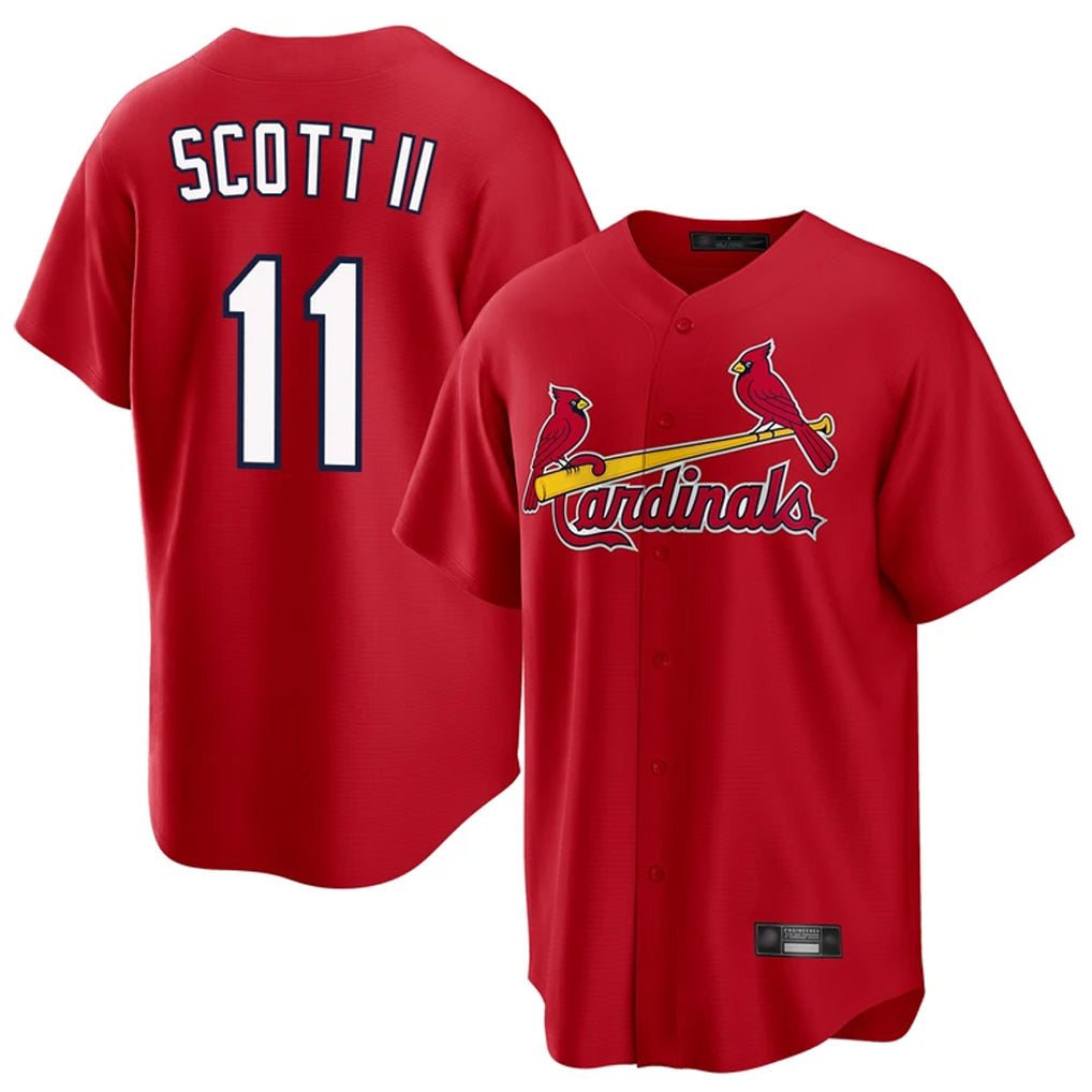harde St. Louis Cardinals #11 Victor Scott II Player Red Home Game Stitched Jerseys