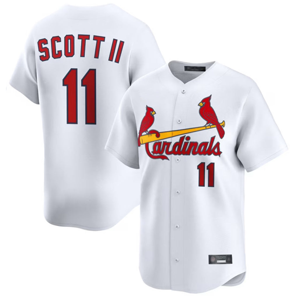 harde St. Louis Cardinals #11 Victor Scott II Player White Home Limited Stitched Jerseys