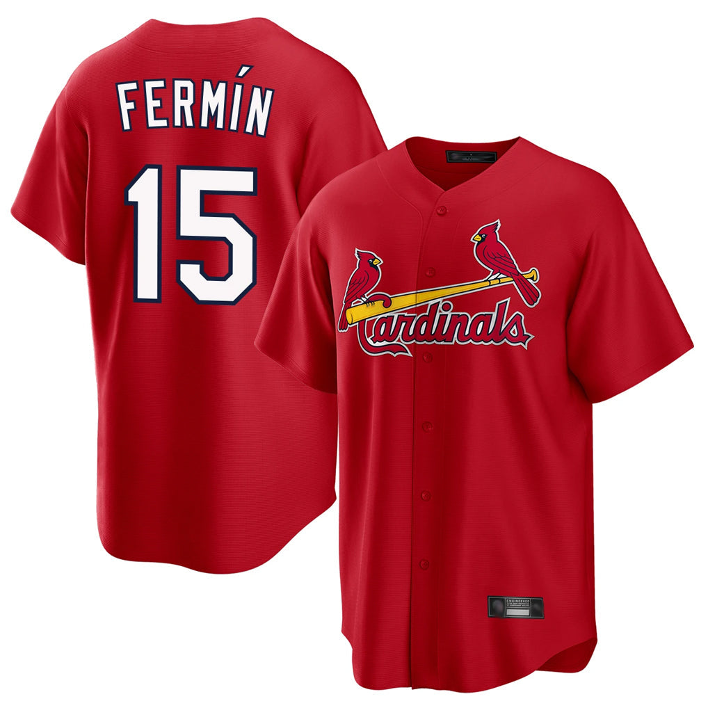 harde St. Louis Cardinals #15 Jose Fermin Player Red Home Game Stitched Jerseys