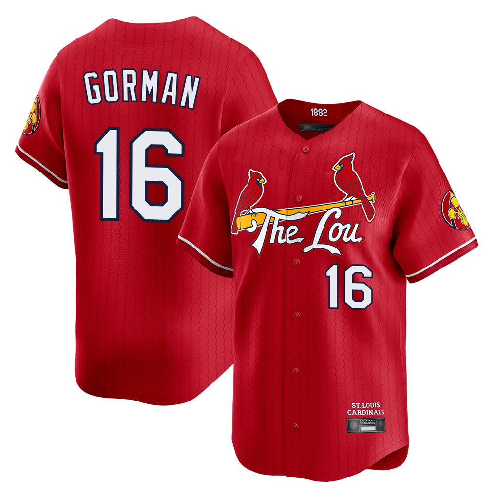 harde St. Louis Cardinals #16 Nolan Gorman Player Red City Connect Limited Stitched Jerseys