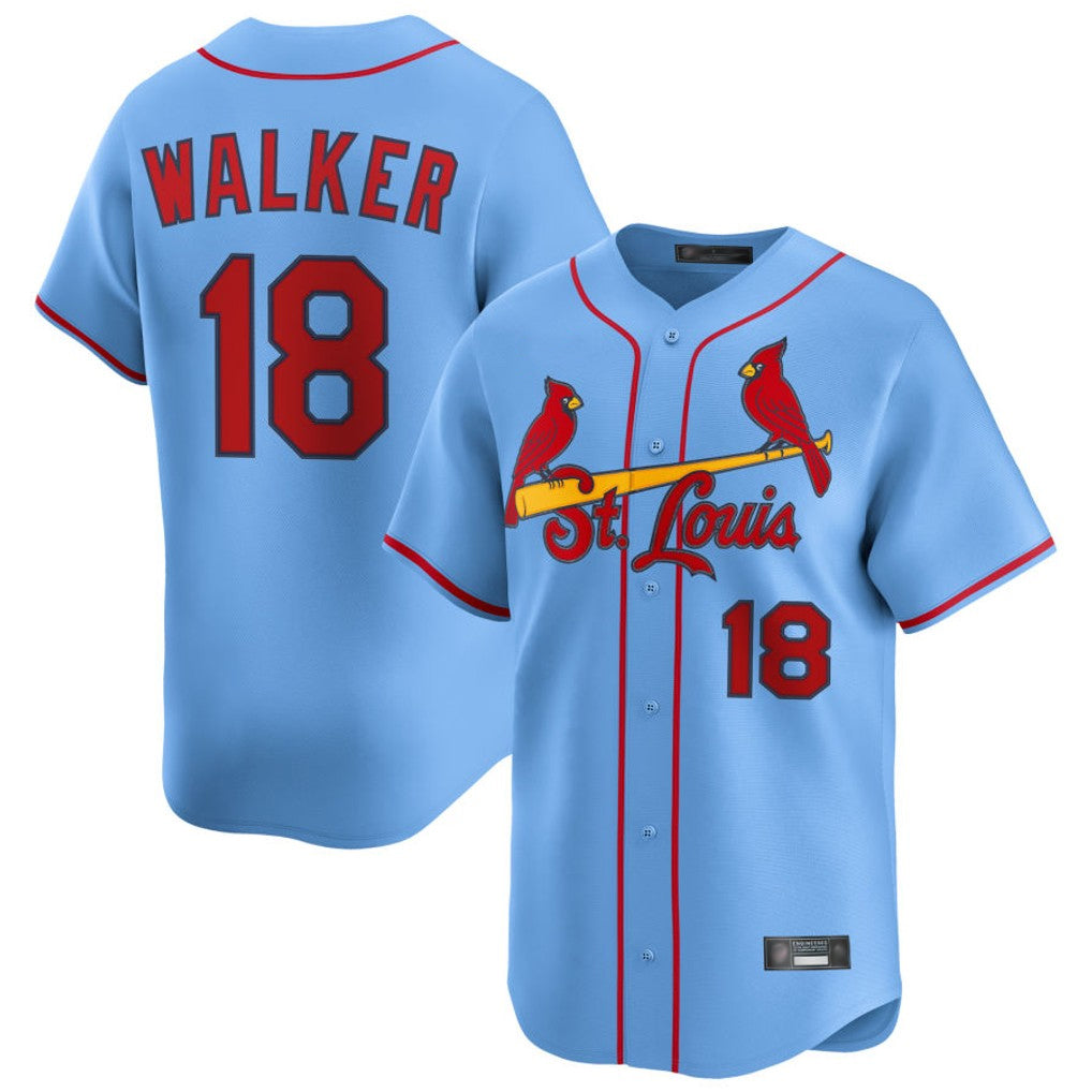 harde St. Louis Cardinals #18 Jordan Walker Player Light Blue Home Limited Stitched Jerseys