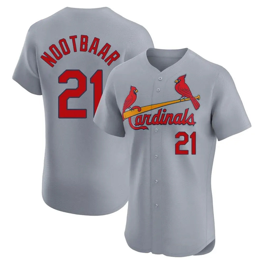 harde St. Louis Cardinals #21 Lars Nootbaar Player Gary Home Limited Elite Stitched Jerseys