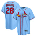 harde St. Louis Cardinals #28 Nolan Arenado Player Light Blue Home Game Stitched Jerseys