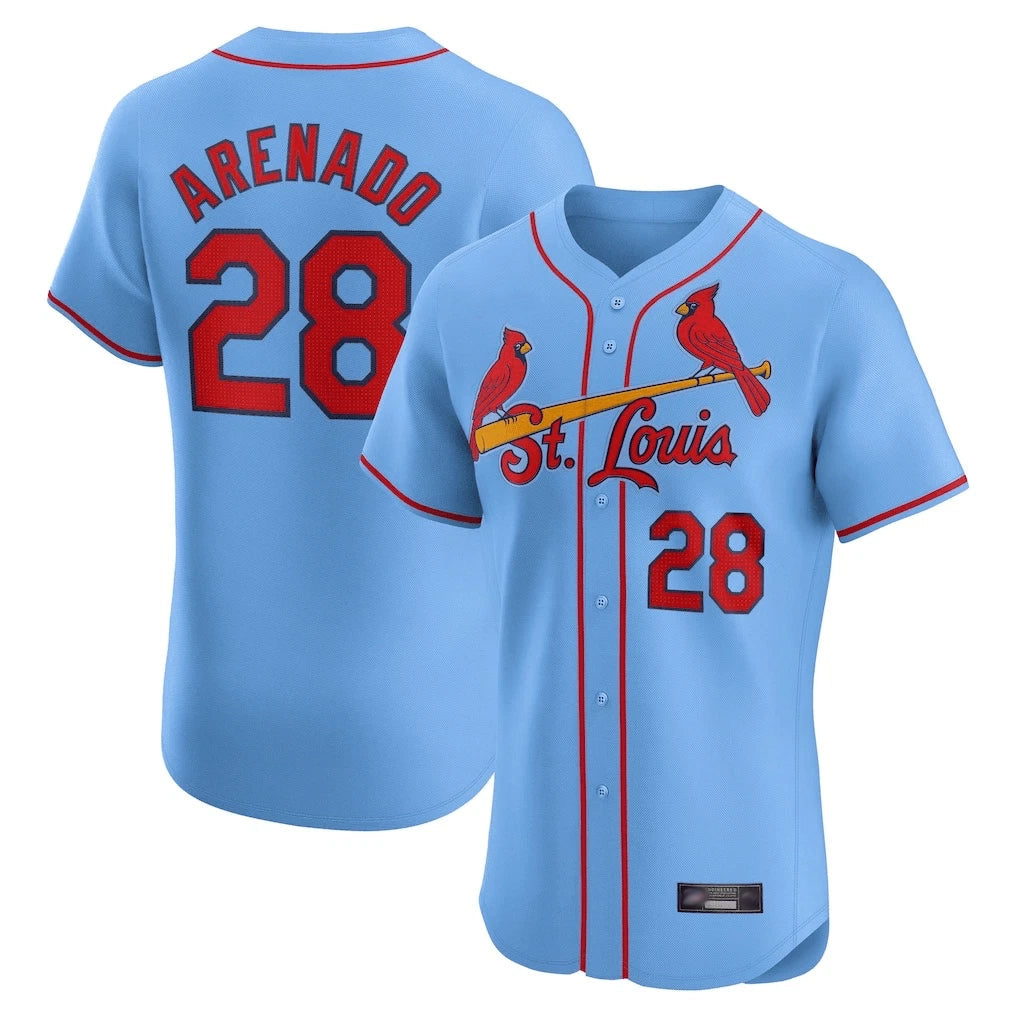 harde St. Louis Cardinals #28 Nolan Arenado Player Light Blue Home Limited Elite Stitched Jerseys