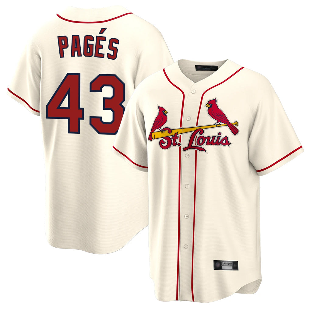 harde St. Louis Cardinals #43 Pedro Pages Player Cream Home Game Stitched Jerseys