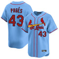 harde St. Louis Cardinals #43 Pedro Pages Player Light Blue Home Limited Stitched Jerseys