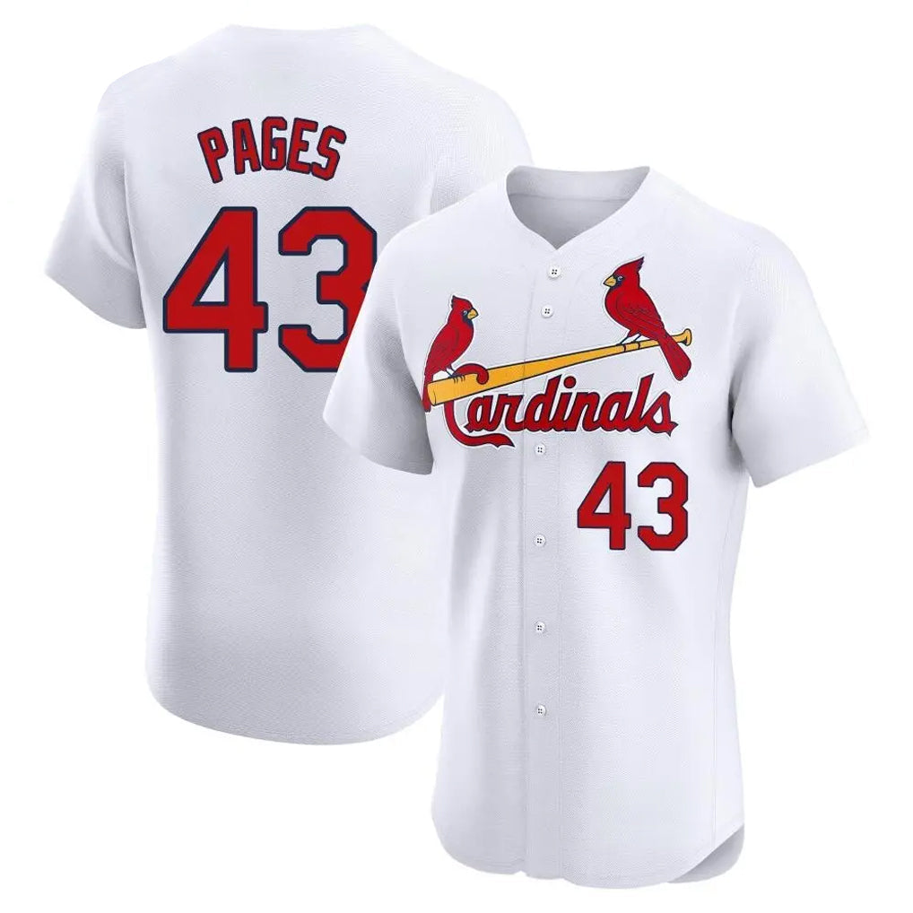 harde St. Louis Cardinals #43 Pedro Pages Player White Home Limited Elite Stitched Jerseys