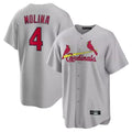 harde St. Louis Cardinals #4 Yadier Molina Player Gray Home Game Stitched Jerseys