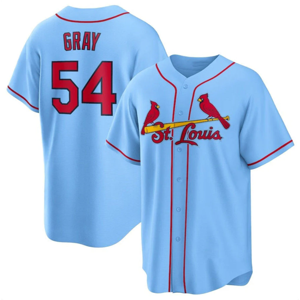harde St. Louis Cardinals #54 Sonny Gray Player Light Blue Home Game Stitched Jerseys