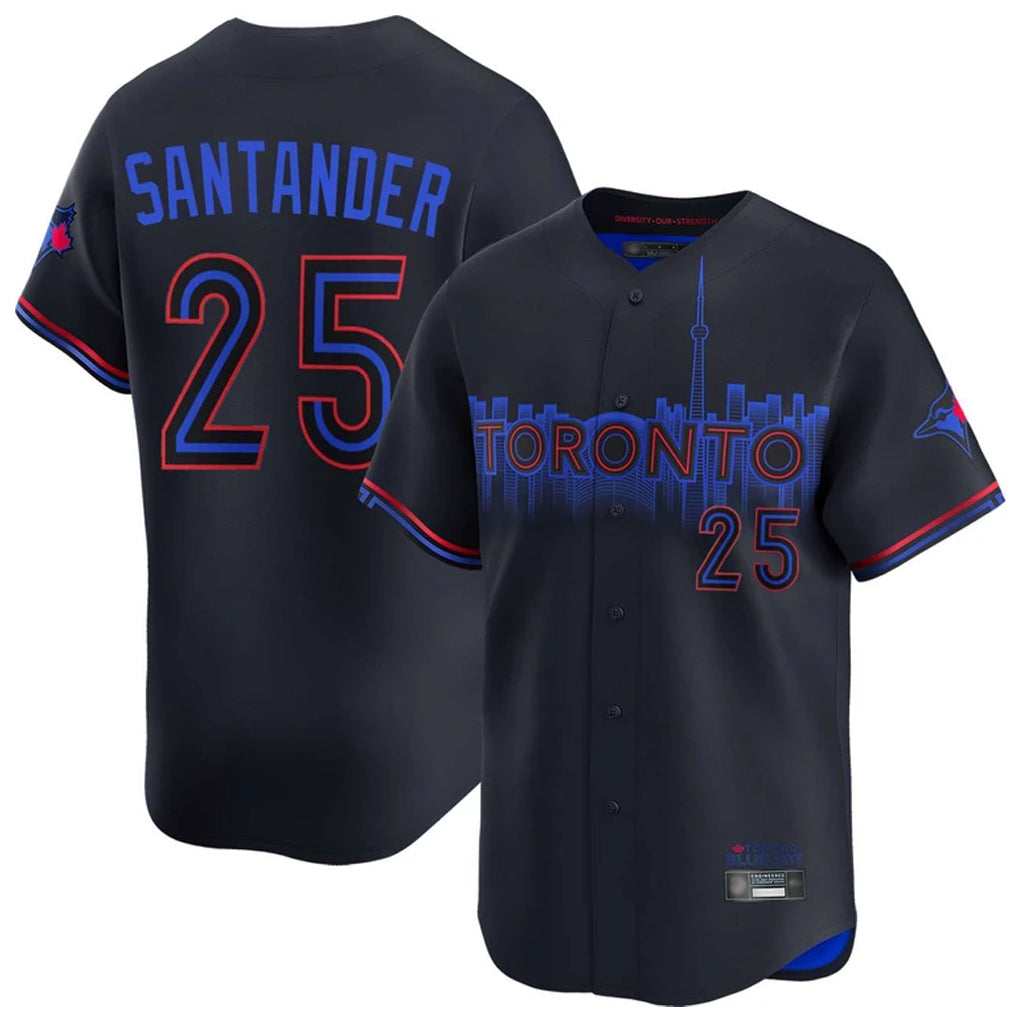 harde T.Blue Jays #25 Anthony Santander Player Black&Blue City Connect Limited Stitched Jerseys