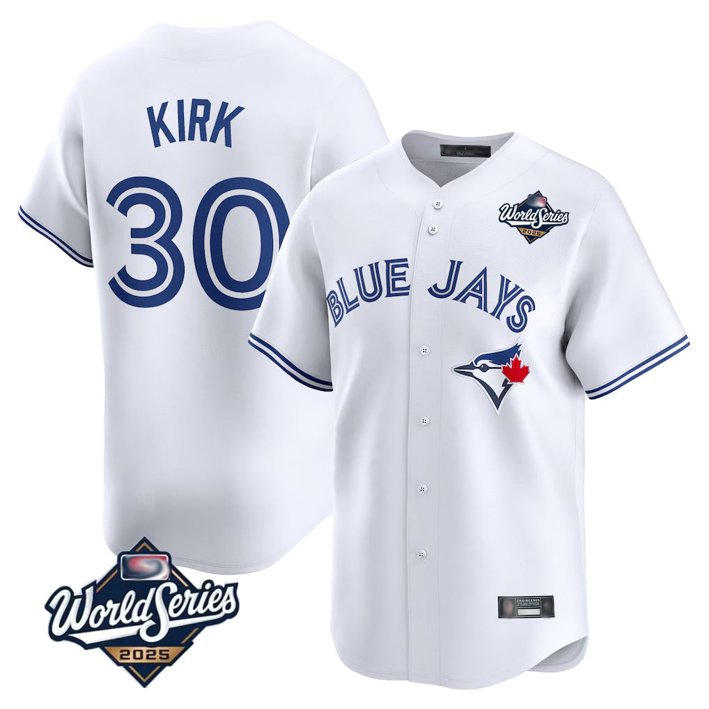 harde T.Blue Jays #30 Alejandro Kirk Player White 2025 World Series Home Limited Stitched Jerseys