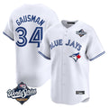 harde T.Blue Jays #34 Kevin Gausman Player White 2025 World Series Home Limited Stitched Jerseys