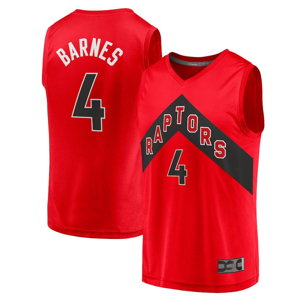 harde T.Raptors #4 Scottie Barnes Red Fast Break Replica Jerseys - Icon Edition
