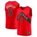 harde T.Raptors #5 Immanuel Quickley Red Fast Break Player Jerseys - Icon Edition