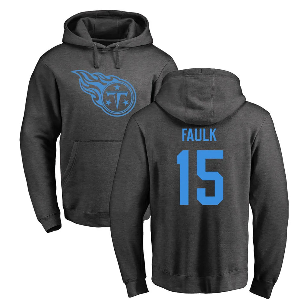 harde T.Titans #15 Keldric Faulk Player Ash One Color Pullover Hoodies Home Game Stitched Jerseys