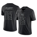harde T.Titans #18 Cor'Dale Flott Player Black Limited Reflective Home Game Stitched Jerseys