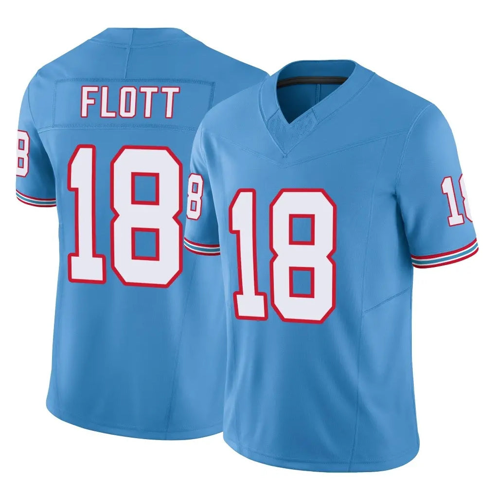 harde T.Titans #18 Cor'Dale Flott Player Light Blue Limited Vapor F.U.S.E. Home Game Stitched Jerseys