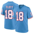 harde T.Titans #18 Cor'Dale Flott Player Light Blue Oilers Throwback Home Game Stitched Jerseys