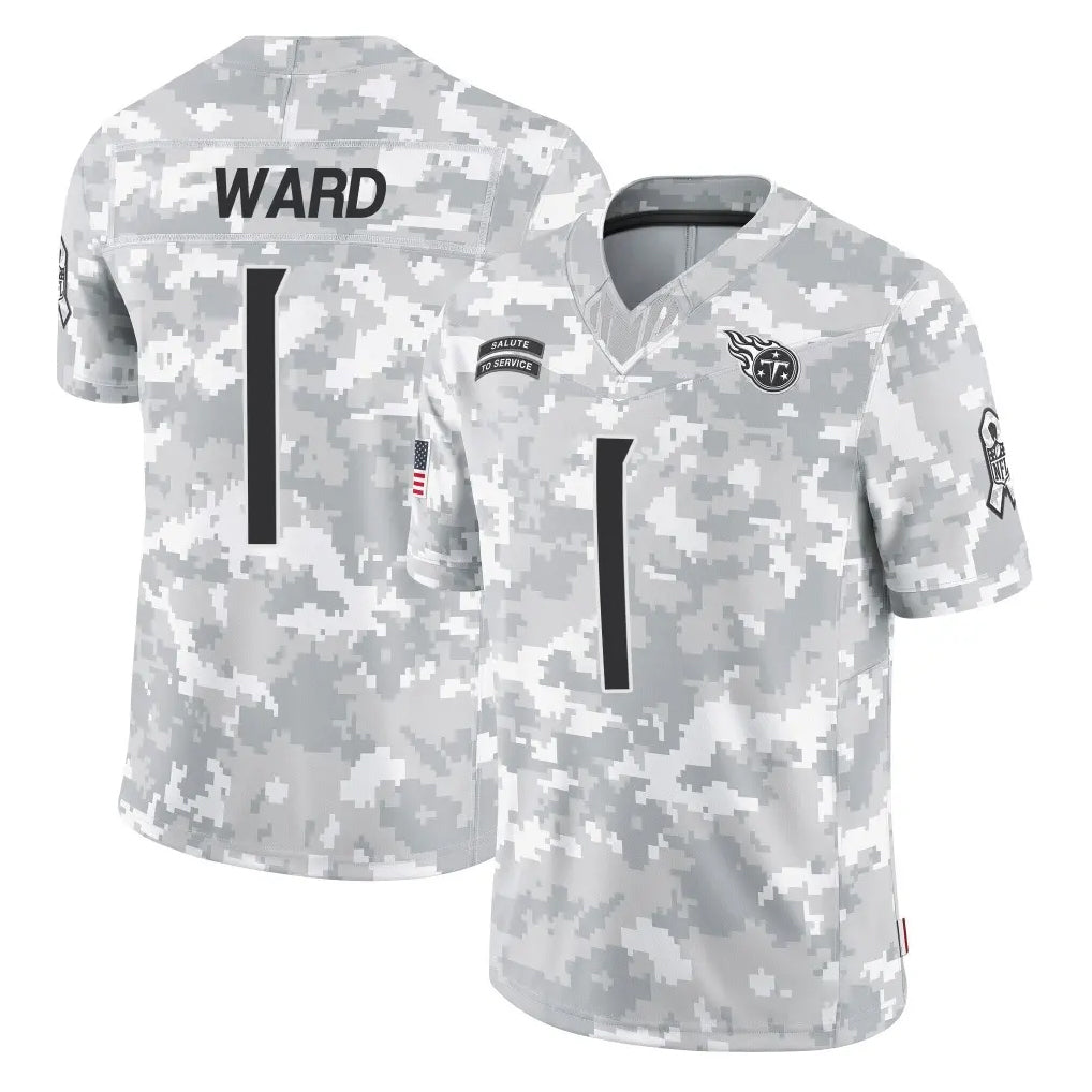harde T.Titans #1 Cameron Ward Player Arctic Camo Limited Salute to Service Home Game Stitched Jerseys