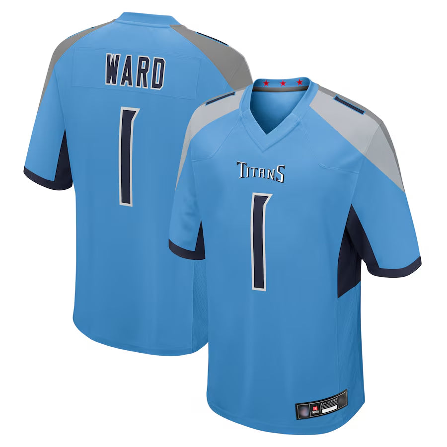 harde T.Titans #1 Cameron Ward Player Light Blue Game Stitched Jerseys
