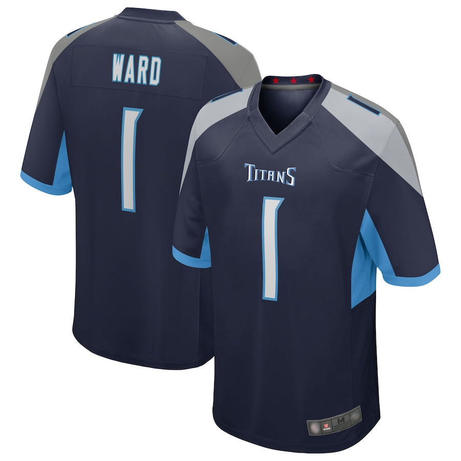 harde T.Titans #1 Cameron Ward Player Navy Game Stitched Jerseys