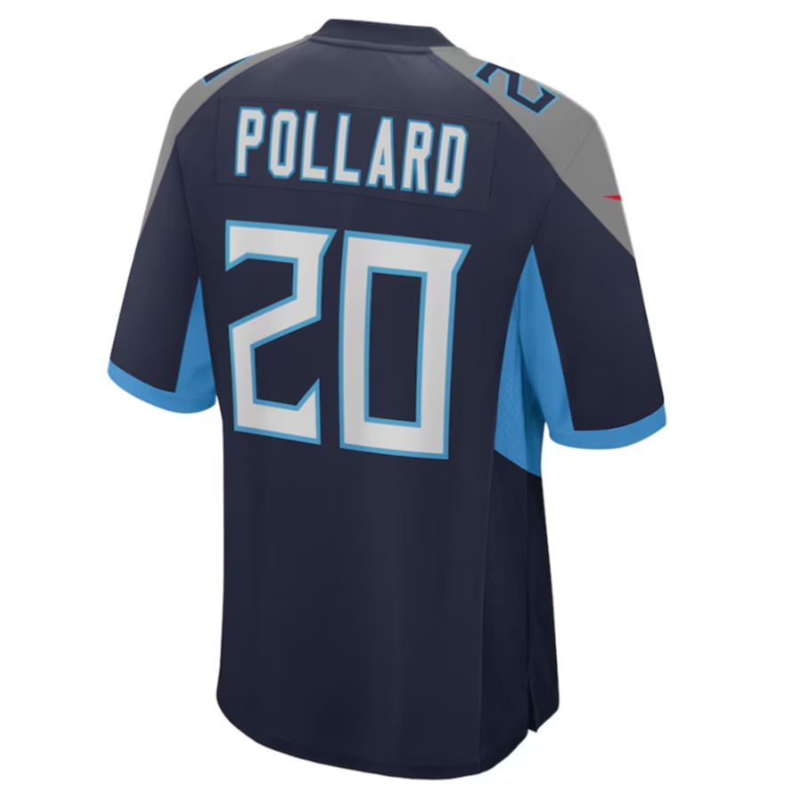 harde T.Titans #20 Tony Pollard Navy Game Player Jersey Stitched Jersey