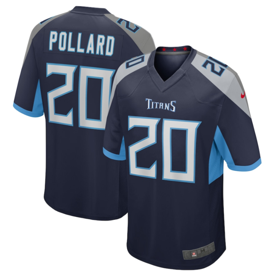 harde T.Titans #20 Tony Pollard Navy Game Player Jersey Stitched Jerseys