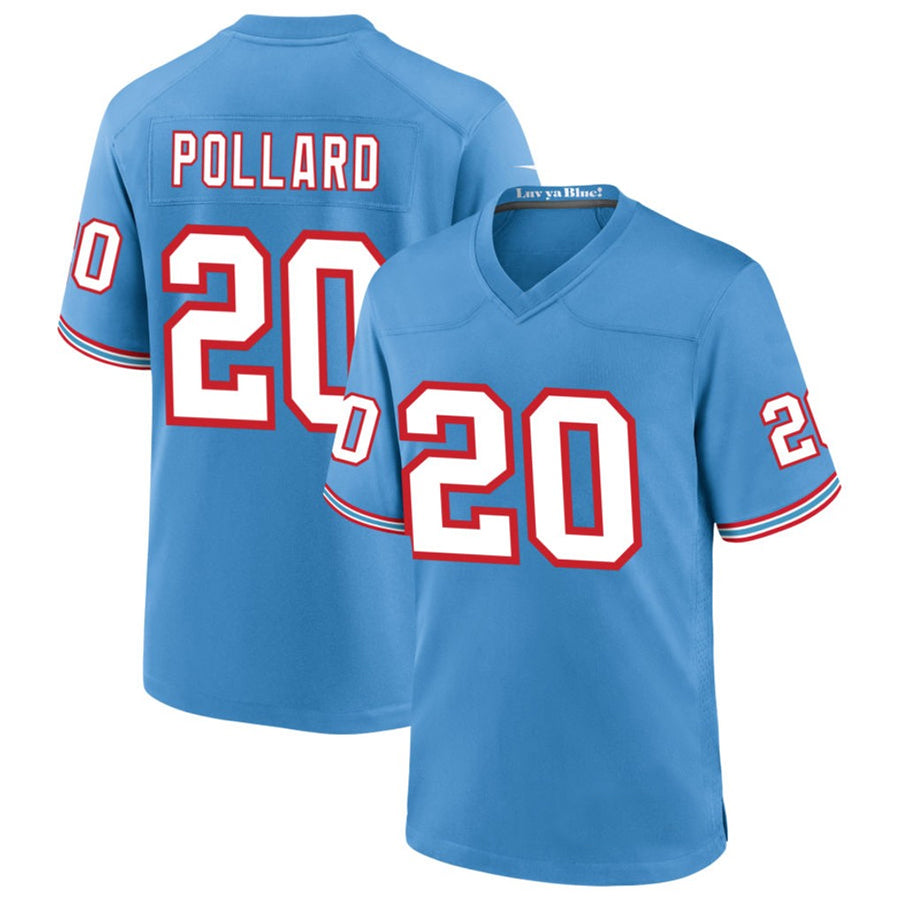 harde T.Titans #20 Tony Pollard Player Light Blue Throwback Alternate Game Stitched Jerseys