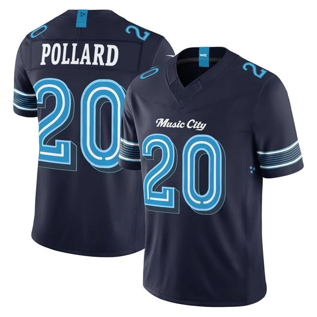 harde T.Titans #20 Tony Pollard Player Navy 2026 Rivalries Collection Limited Home Game Stitched Jerseys