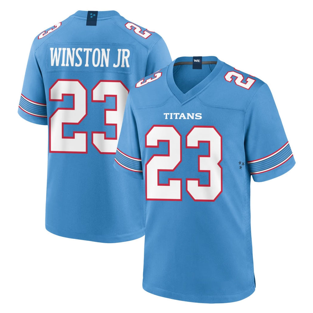harde T.Titans #23 Kevin Winston Jr. Player Light Blue 2026 Game Home Stitched Jerseys