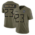 harde T.Titans #23 Kevin Winston Jr. Player Olive Limited 2025 Salute to Service Home Game Stitched Jerseys