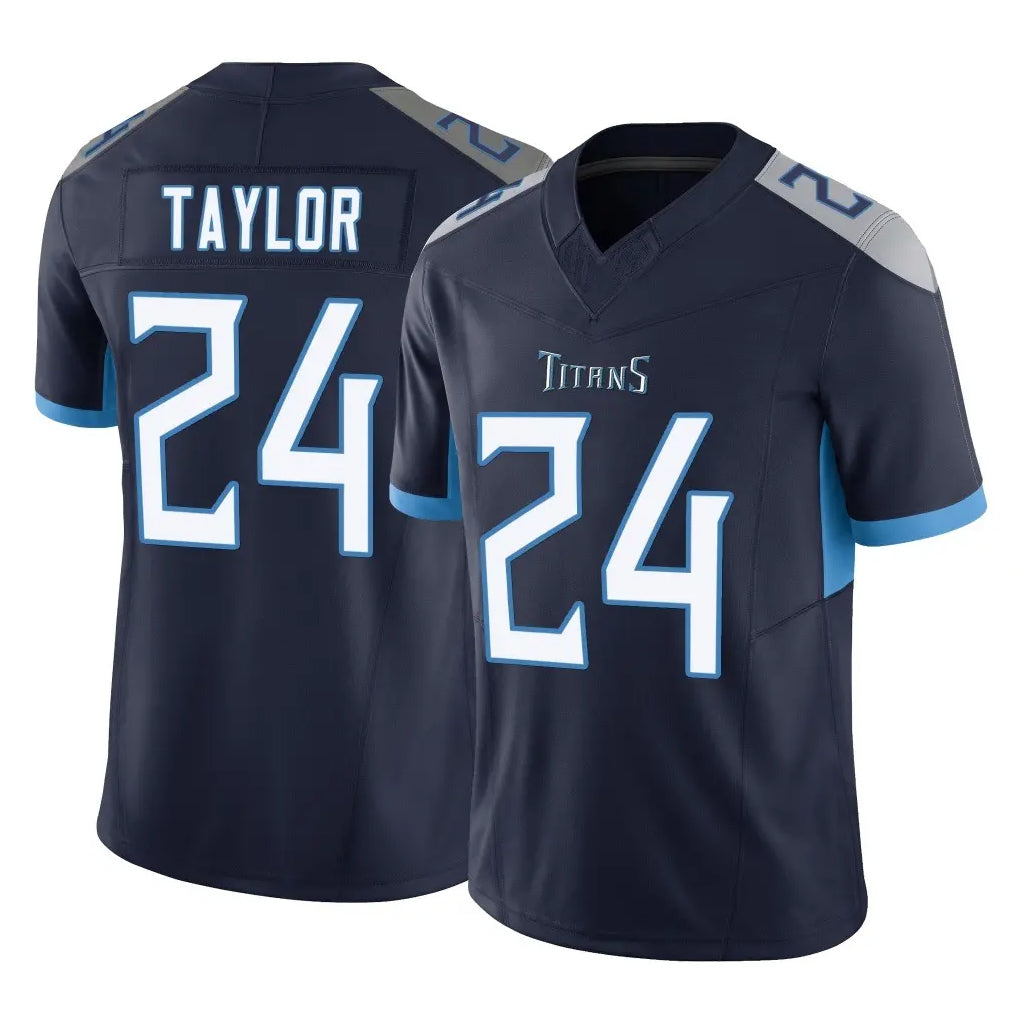 harde T.Titans #24 Alontae Taylor Player Navy Limited Vapor F.U.S.E. Home Game Stitched Jerseys