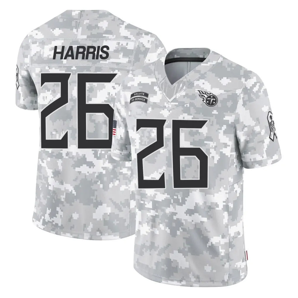harde T.Titans #26 Marcus Harris Player Arctic Camo Limited Salute to Service Home Game Stitched Jerseys