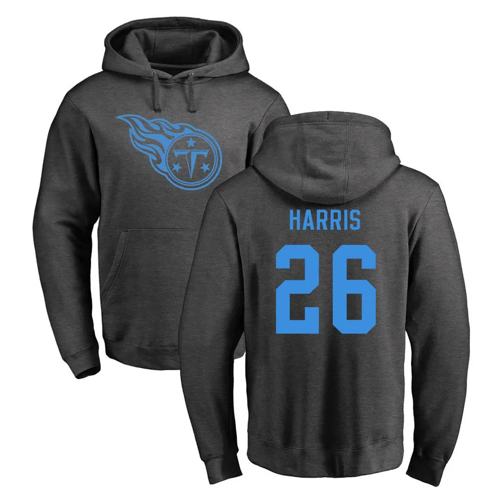harde T.Titans #26 Marcus Harris Player Ash One Color Pullover Hoodies Home Game Stitched Jerseys