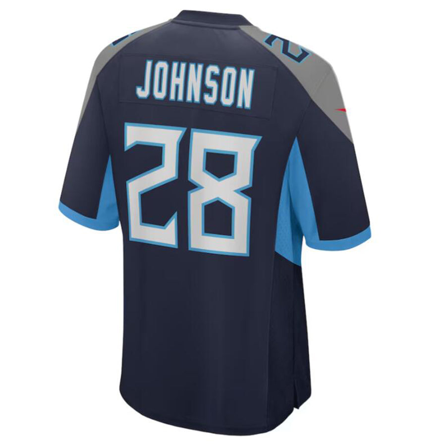 harde T.Titans #28 Chris Johnson Navy Retired Player Game Jersey American Stitched Football Jersey