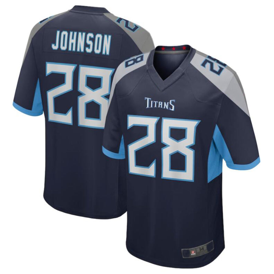 harde T.Titans #28 Chris Johnson Navy Retired Player Game Jersey American Stitched Football Jerseys