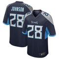 harde T.Titans #28 Chris Johnson Navy Retired Player Game Jersey American Stitched Football Jerseys