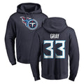 harde T.Titans #33 Cedric Gray Player Navy Logo Pullover Hoodies Home Game Stitched Jerseys