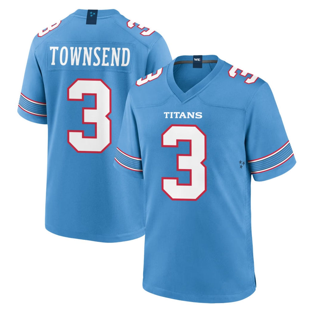 harde T.Titans #3 Tommy Townsend Player Light Blue 2026 Game Home Stitched Jerseys