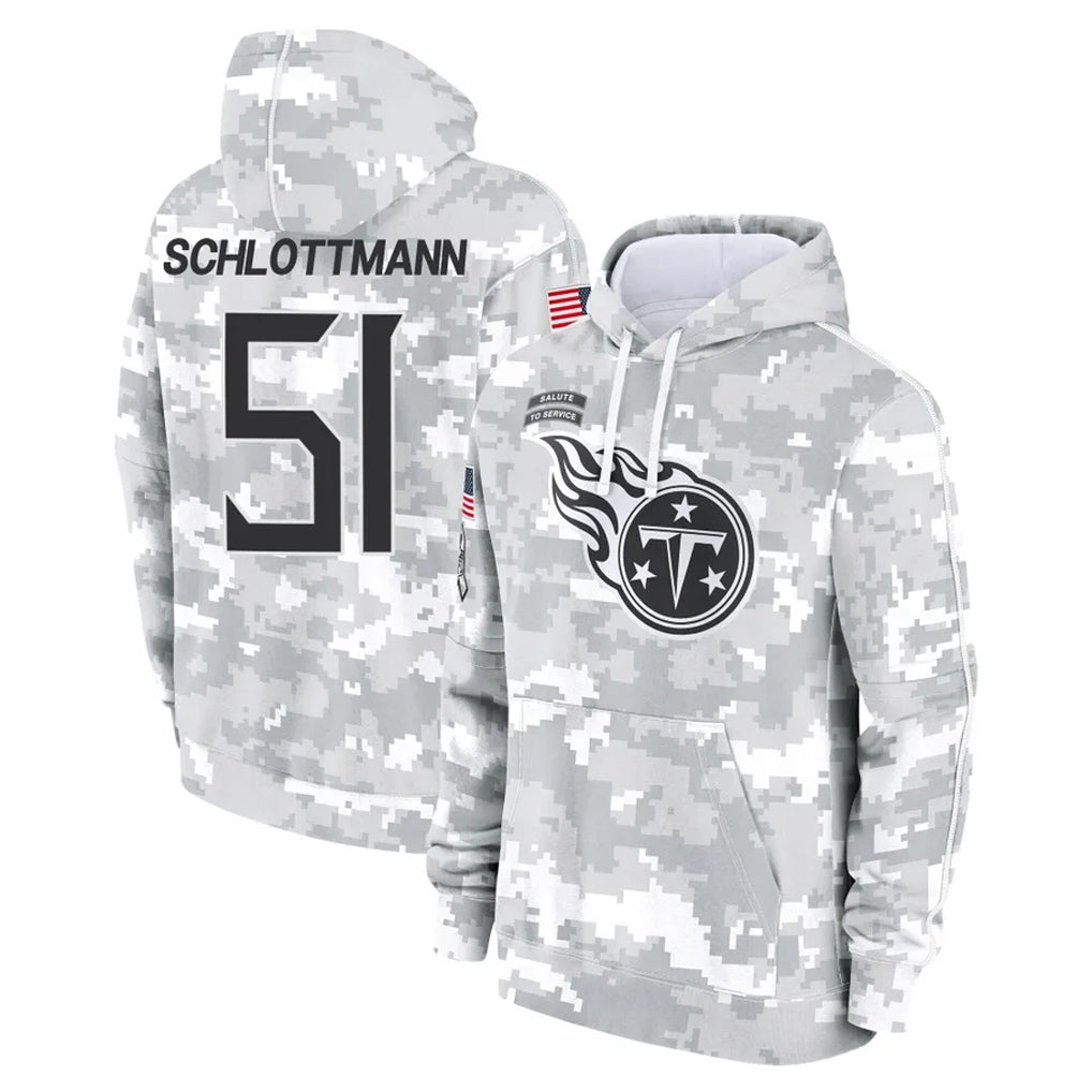 harde T.Titans #51 Austin Schlottmann Player Camo Arctic Salute to Service Pullover Hoodies Home Game Stitched Jerseys