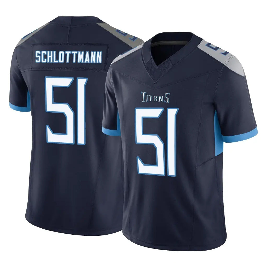 harde T.Titans #51 Austin Schlottmann Player Navy Limited Vapor F.U.S.E. Home Game Stitched Jerseys