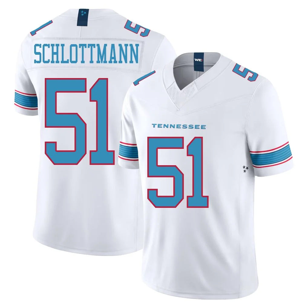 harde T.Titans #51 Austin Schlottmann Player White Limited Vapor F.U.S.E. Home Game Stitched Jerseys